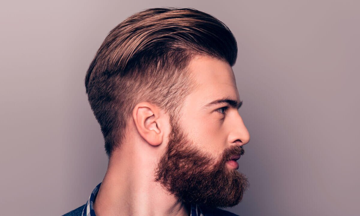 Comparison of a man's hair before and after a professional trim