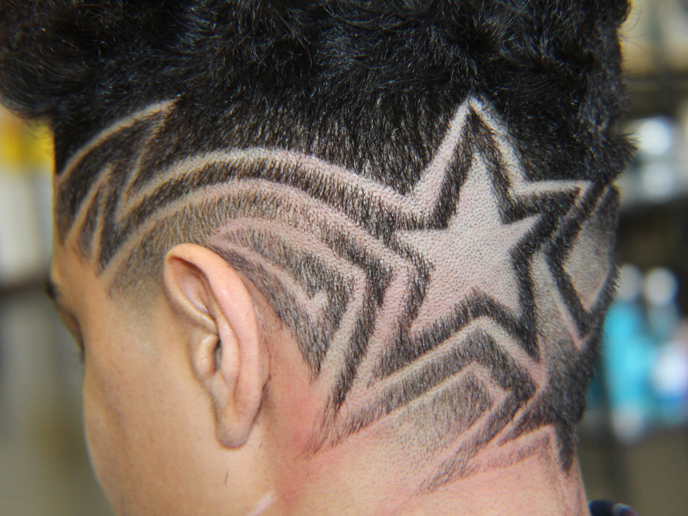 Creative haircut with star design