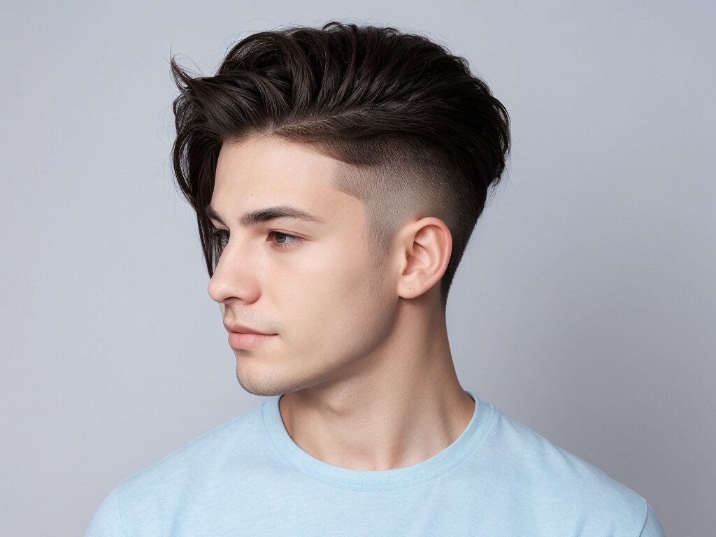 Man with an undercut styled to the side, a trendy option among short haircuts men can style differently